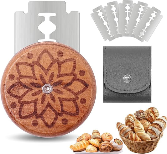 UFO Bread Lame Cutter for Homemade Sourdough,Bread Scorer Tool for Sourdough with 5 Blades and Case,Slashing Tool Bread Cutting Knife for Artisan Bread and Baguette Makers,Dot flower by Unknown