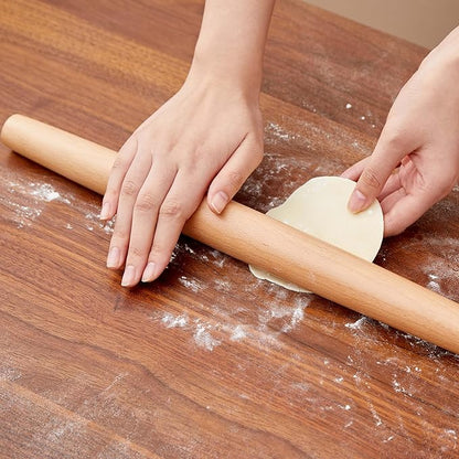 French Rolling Pin for Dough - Fulimax 16" Classic Wood Rolling Pins for Baking, Dough Roller for Fondant Pizza Pie Crust Cookie Pastry Pasta, Kitchen Baking Supplies, Beech Wood - Image 8
