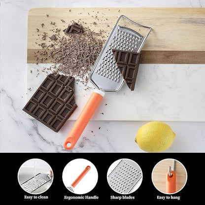 Cheese Grater with Handle, Vituer Stainless Steel Graters for Kitchen, Cheese Grater Lemon Zester Handheld, Great for Cheese, Ginger, Chocolate, Spices and More, Dishwasher Safe - Image 3