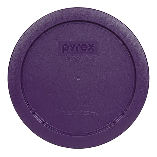 Pyrex 7201-PC Round 4 Cup Storage Lid for Glass Bowls (1, Purple) by Pyrex