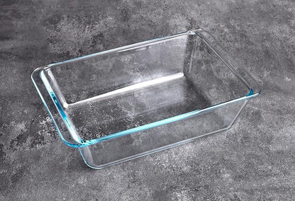 Deep Clear Glass Baking Dish, Rectangular Tempered Glass Baking Pan, The Larger casserole dish. -2.3 Liter