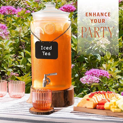 2 Gallon Glass Drink Dispenser with Spout for Parties - Tall Airtight Mason Style Beverage Serveware Stand with Metal Spigot for Kombucha, Water, Juice, Punch, Cocktails, Ice Tea & Sun Tea - Image 3
