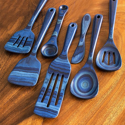 Totally Bamboo Baltique Malta Collection 7 Piece Cooking Utensil Set, Safe for Nonstick