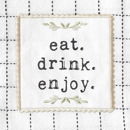 DII Home Sweet Farmhouse Kitchen Collection, Dishtowel Set, 18x28, Black, 4 Count