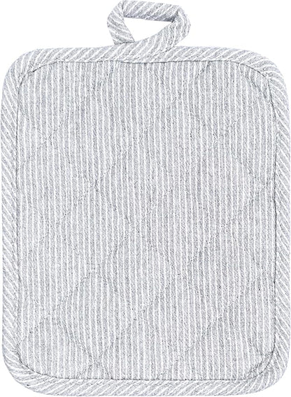 American Linen Pot Holders, Hot Pads, Table Pads for Kitchen and Dining Table, Non Slip Heat Resistant Hot Pot Holder (Grey, 4 Pack)