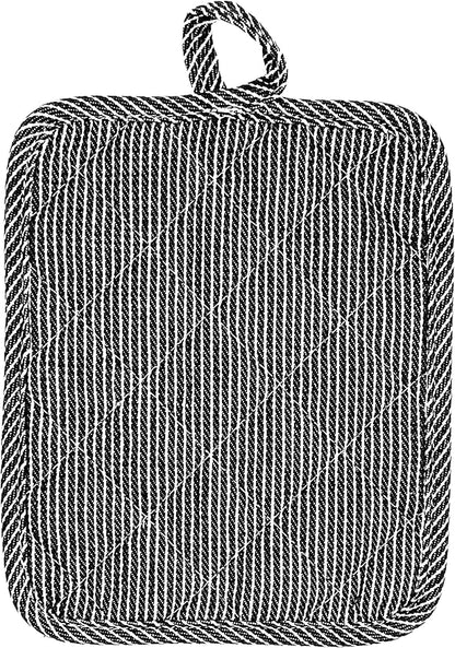 American Linen Pot Holders, Hot Pads, Table Pads for Kitchen and Dining Table, Non Slip Heat Resistant Hot Pot Holder (Black, 4 Pack)