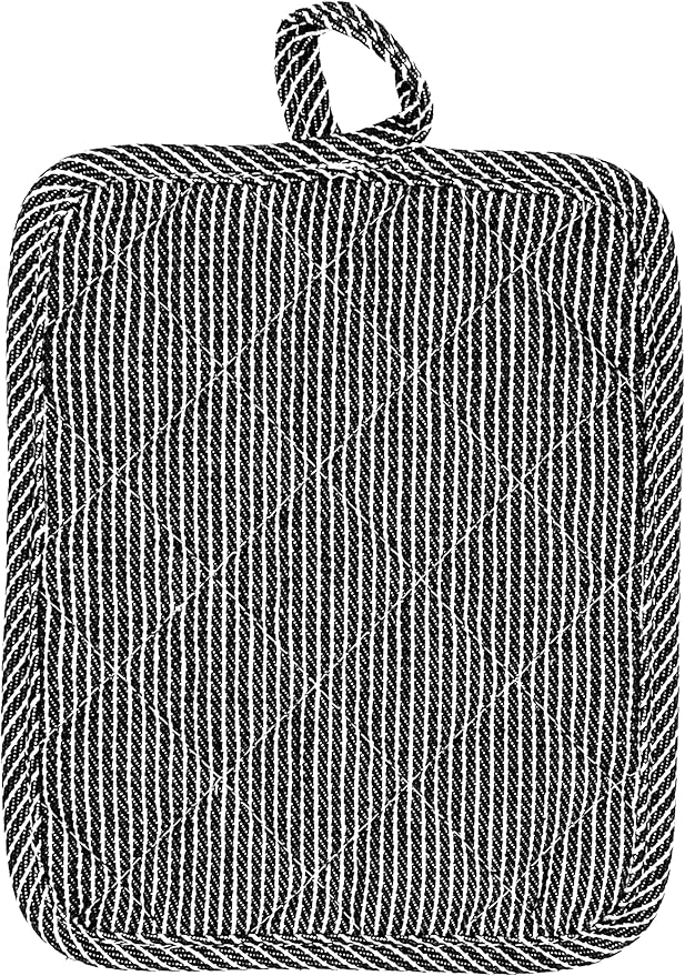 American Linen Pot Holders, Hot Pads, Table Pads for Kitchen and Dining Table, Non Slip Heat Resistant Hot Pot Holder (Black, 4 Pack)