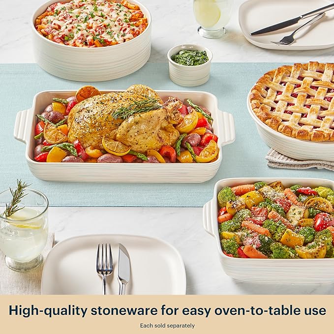 Pyrex 8-Piece Ceramic Complete Bakeware Set, Nonstick Pie, Casserole, Cake, Lasagna Oven Pans, Bakers, For Baking, Roasting, Steaming - Image 6