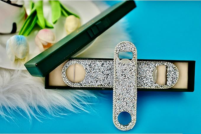 Beer Bottle Opener Diamond Bling Crystal Opener for Beer, Can, Soda Personalized Bartender Bottle Opener for Bar, Party, Travel,Church Package-2Pcs