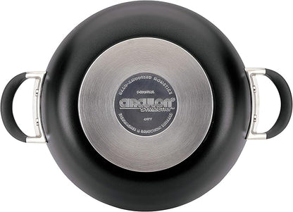 Circulon Symmetry Hard-Anodized Nonstick Induction Casserole Pan with Lid, 5.5-Quart, Black