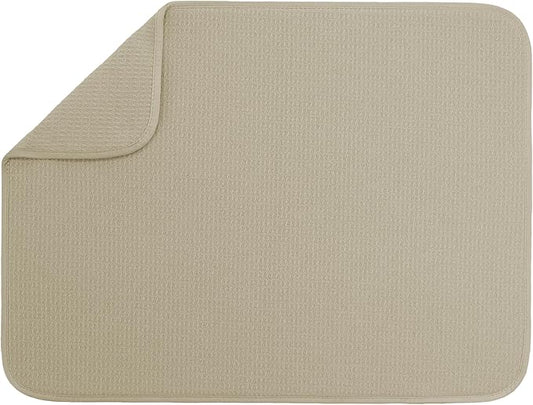 S&T INC. Dish Drying Mat XL, 18” x 24”, Absorbent Microfiber Kitchen Counter Mat, Dish Drying Pad for Dishes, Utensils, Pots and Pans, Extra Large, Pure Cashmere by STINC