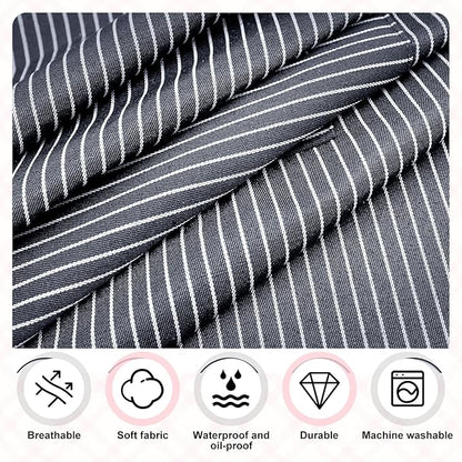 2Pack Adjustable Kitchen Apron for Women Men with 2 Pockets，Cotton-Polyester Blend Bib Aprons for Cooking,Baking - Image 3