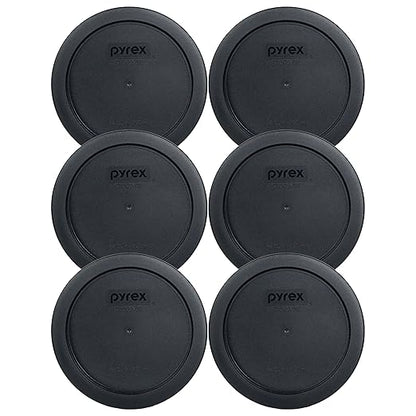 Pyrex 7201-PC 4-Cup Black Food Storage Replacement Lid (6-Pack) - Made in USA by Pyrex