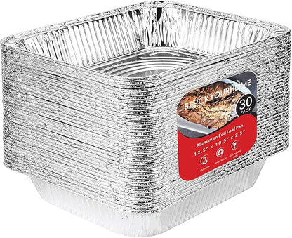 Stock Your Home Aluminum Pans 9x13 Disposable Foil Pans (30 Pack) - Half Size Steam Table Deep Trays - Tin Foil Pans Great for Cooking, Heating, Storing, Prepping Food by StockYourHome