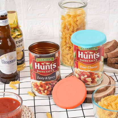 2PCs 3.5-inch Silicone Can Lids for Hunt's | Starkist | Kirkland | Progresso Can, Food Sealing Lids for 3.5-inch Can, Can Cover for Canned Good, Can Toppers, Freezer&Dishwasher Safe (Can NOT Included)