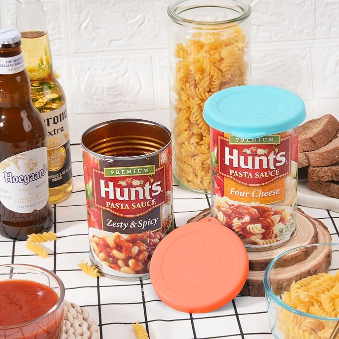 4PCs 3.5-inch/8.2cm Silicone Can Lids, Food Sealing Lids for 3.5-inch Can, Durable and Reusable Lids, Freezer Dishwasher Safe (Can NOT Included)