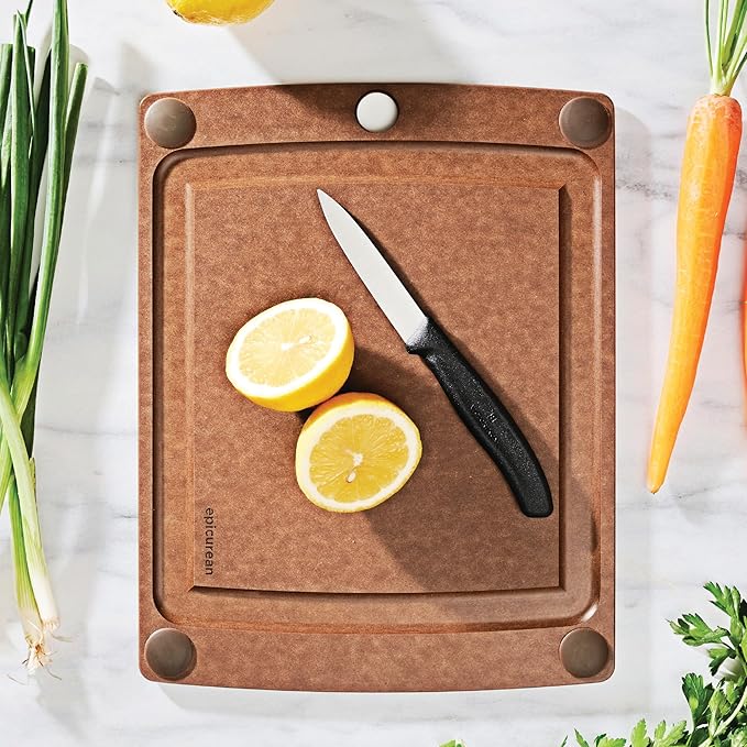 Epicurean All-In-One Cutting Board with Non-Slip Feet and Juice Groove - Non-toxic, Dishwasher Safe, Made in the USA, 11.5" x 9", Nutmeg - Image 2