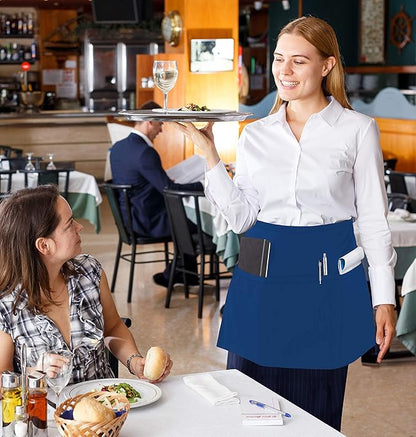 Utopia Wear 12 Pack Server Aprons with 3 Pockets, Waiter and Waitress Waist Aprons for Women with Pockets, Men Short Aprons - Image 6