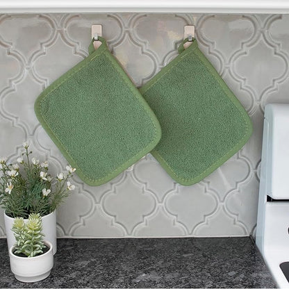 RITZ Terry Potholder & Hot Pad: Unparalleled Heat Resistant, Durable 100% Cotton – Ergonomically Designed for Optimal Grip – Easy-Care Machine Washable – 4-Pack, Juniper - Image 5