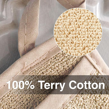 RITZ Terry Pocket Mitt & Hot Pad: Unparalleled Heat Resistant, Durable 100% Cotton – Ergonomically Designed for Optimal Grip – Easy-Care Machine Washable – 4-Pack, Latte - Image 2