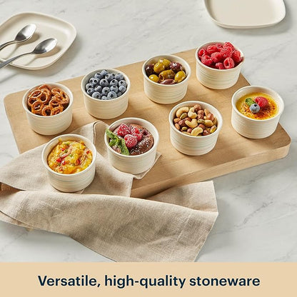 Pyrex 8-Piece, 6oz Ceramic Ramekin Bakeware Set, Nonstick Souffle Oven Pans, Bakers, For Baking, Roasting, Steaming - Image 6