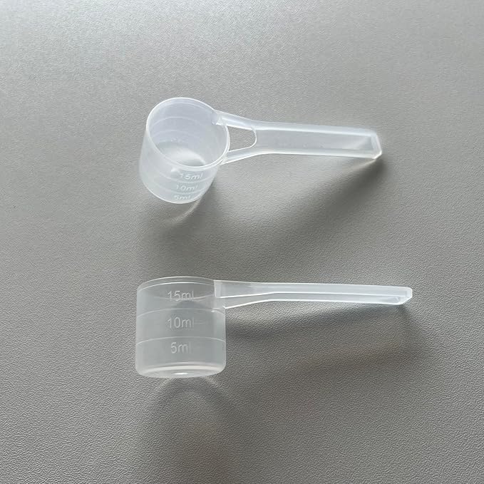 7.5g/15ml Measuring-Spoons Scoop for Creatine,Powders,Cooking,Recipes,Lab,Food Grade PP Material,BPA-free,Meets FDA Standards，2-Packs(With milliliter scale marking) Transparent