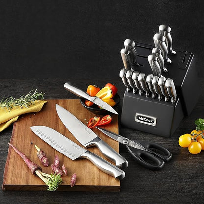 McCook® Knife Sets,German Stainless Steel Kitchen Knives Block Set with Built-in Sharpener - Image 7