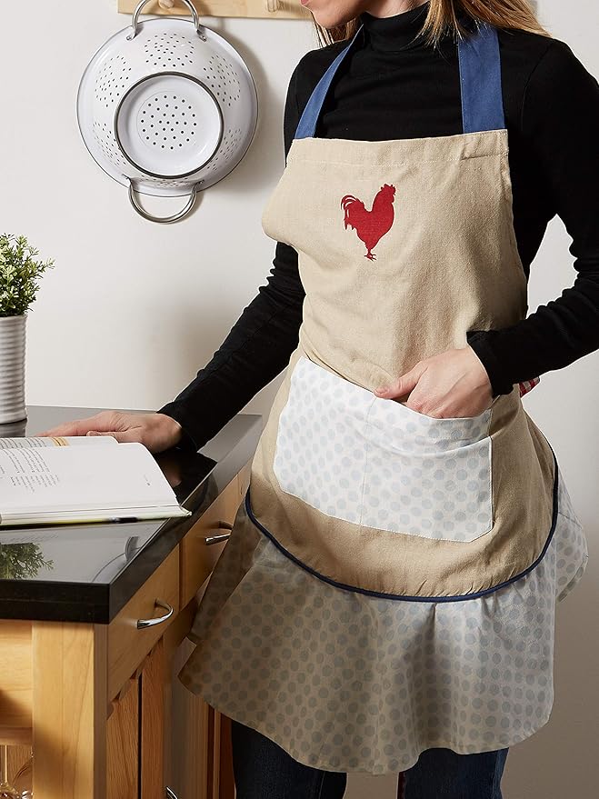 DII Women's Spring & Summer Apron Collection Adjustable, Two Large Pockets & Extra Long Ties, One Size Fits Most