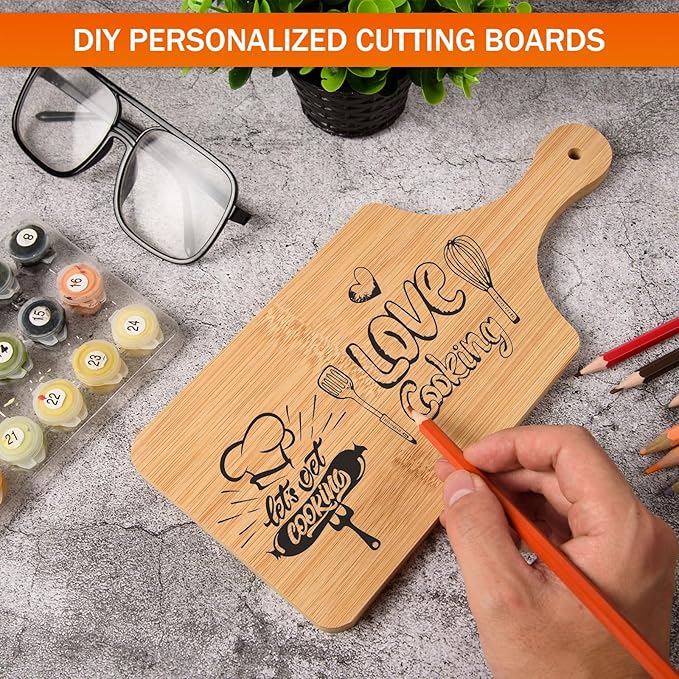 24 Pcs Thicken Bamboo Cutting Board Bulk 11x5 Inch Personalized Wood Chopping Board Customized Laser Engraving Serving Charcuterie Boards for Wedding Mother's Day Housewarming Present,0.39" Thick - Image 7