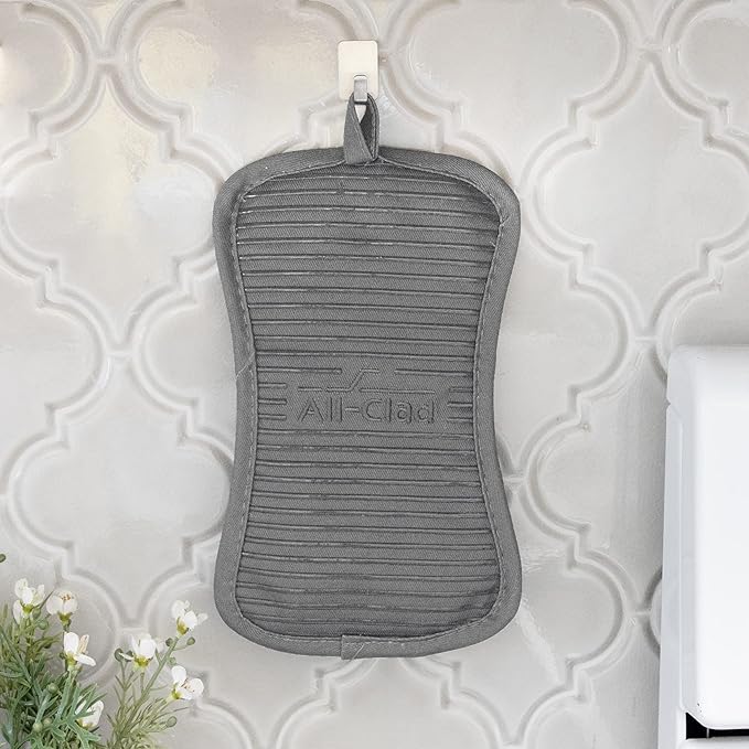 All-Clad Premium Pot Holder & Hot Pad: Heat Resistant to 500 Degrees - 100% Cotton, 10""x6.25"" Hot Pad for Kitchen and Barbeque, (1-Pack), Pewter - Image 8
