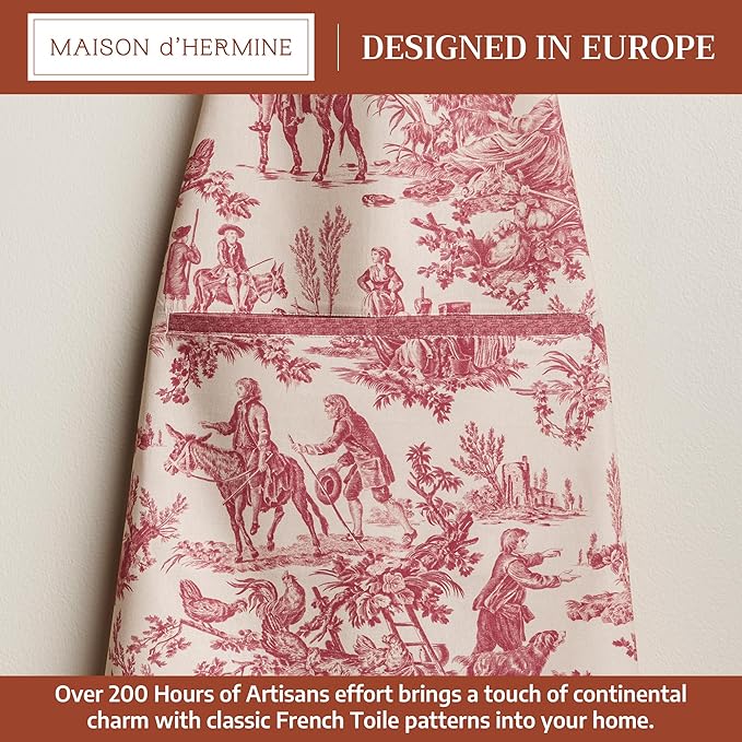 Maison d' Hermine 100% Cotton Apron for women with Pocket Kitchen Chef Apron for Men Cooking Mothers Day Gifts