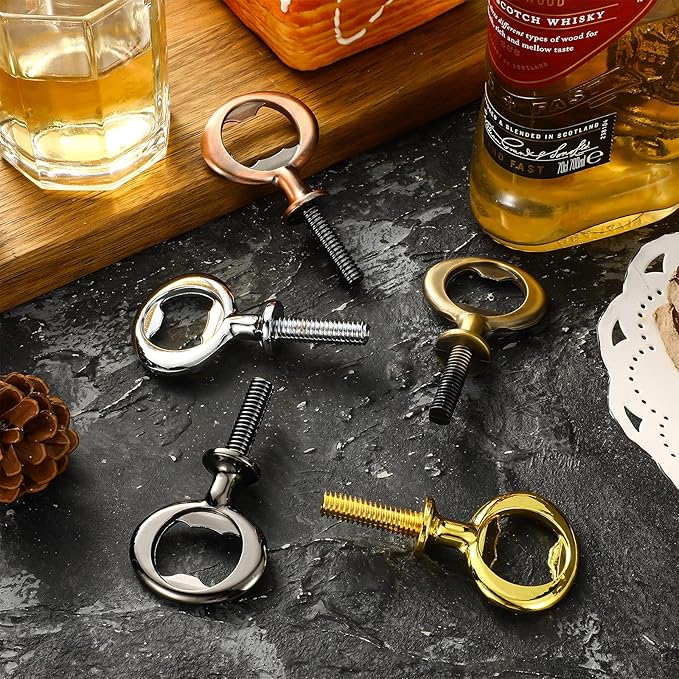 Patelai 5 Pieces Metal Bottle Opener Kit Blank Stainless Steel Bottle Opener Inserts Hardware for Wedding Wine Party DIY Project Craft Wood Turning - Image 4