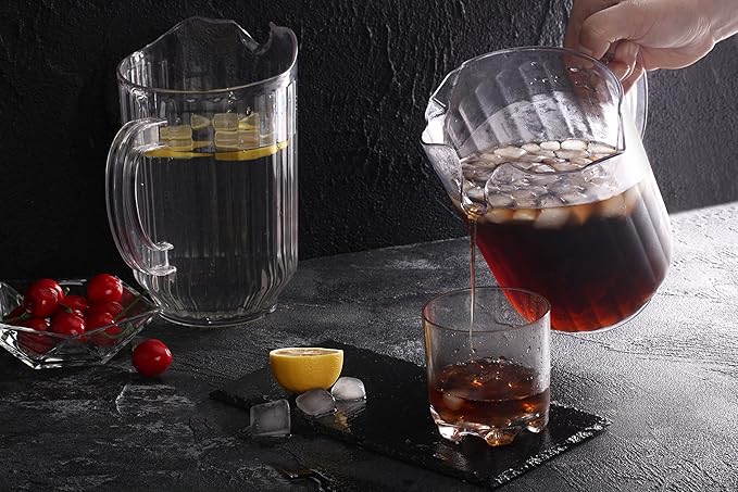 New Star Foodservice Plastic Restaurant-Grade Water Pitcher with 3 Spouts, 60-Ounce, Clear - Image 8