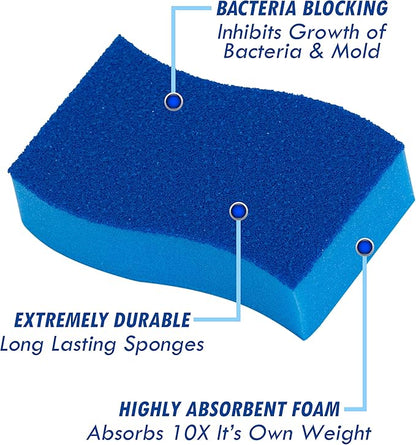 ELITRA Heavy Duty Scrubber Sponge With Hydrophilic Foam Technology - Blue - 24 Pack - Image 3