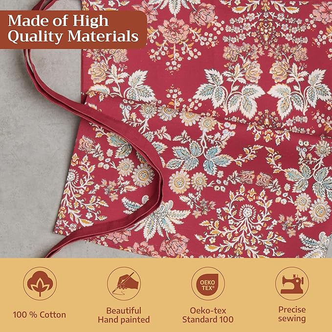 Maison d' Hermine 100% Cotton Apron for women with Pocket Kitchen Chef Apron for Men Cooking Mothers Day Gifts