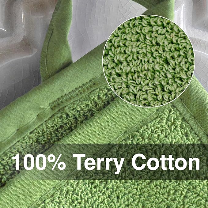 RITZ Terry Pocket Mitt & Hot Pad: Unparalleled Heat Resistant, Durable 100% Cotton – Ergonomically Designed for Optimal Grip – Easy-Care Machine Washable – 4-Pack, Cactus Green - Image 2