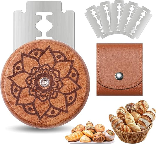 UFO Bread Lame Cutter for Homemade Sourdough,Bread Scorer Tool for Sourdough with 5 Blades and Case,Slashing Tool Bread Cutting Knife for Artisan Bread and Baguette Makers,Dot flower by Unknown