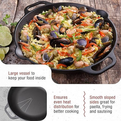 Victoria 13-Inch Cast Iron Skillet, Pre-Seasoned Cast Iron Frying Pan with Long Handle, Made in Colombia - Image 4