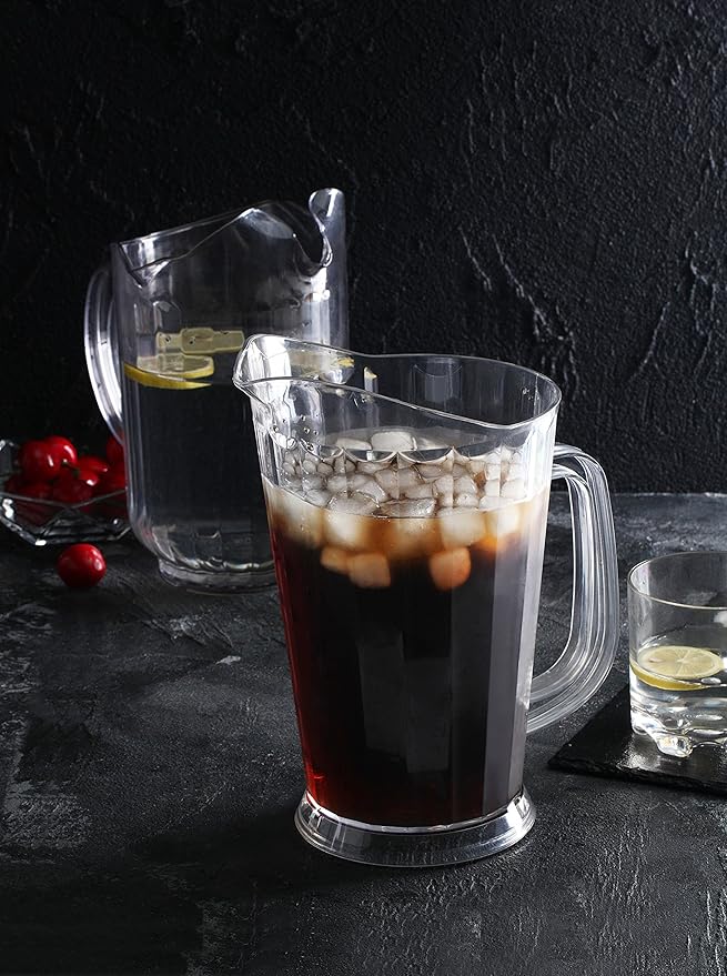 New Star Foodservice Plastic Restaurant-Grade Water Pitcher with 3 Spouts, 60-Ounce, Clear - Image 5