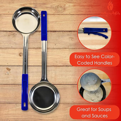 8 Ounce Solid Stainless Steel Portion Control Ladle Spoon for Measuring and Serving; Commercial Grade Serving Scoops [Pack of 12] - Image 2
