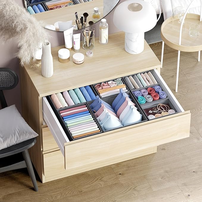 Drawer Organizer Set of 12 Dark Grey - Nursery, Bedroom, Closet Organizer & Storage - Image 5