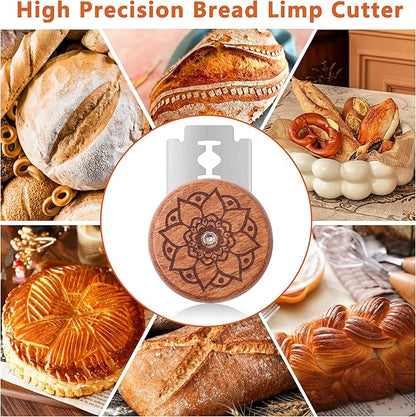 UFO Bread Lame Cutter for Homemade Sourdough,Bread Scorer Tool for Sourdough with 5 Blades and Case,Slashing Tool Bread Cutting Knife for Artisan Bread and Baguette Makers,Lotus-teal - Image 3