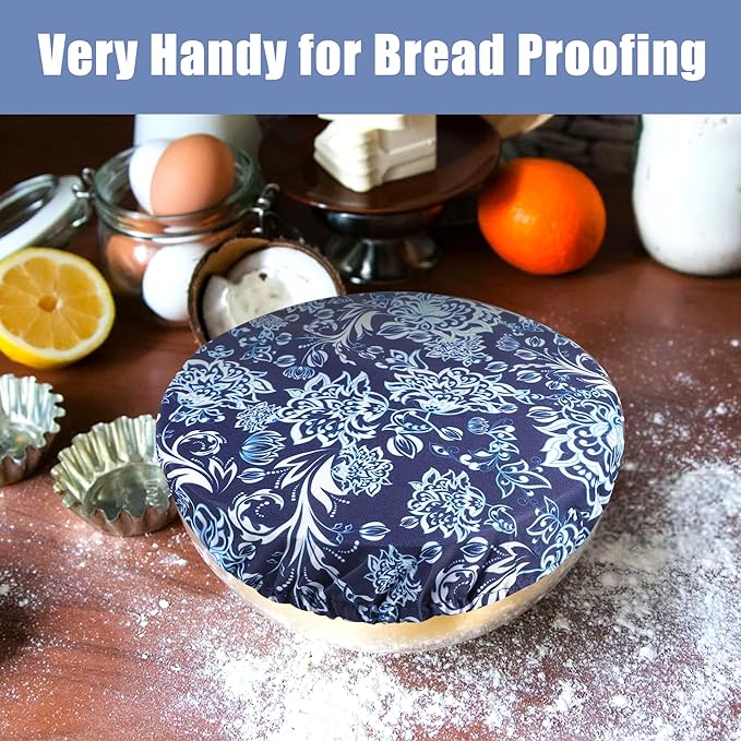 wegreeco Elastic Reusable Bowl Covers for Bread Proofing, Fabric Cloth Sourdough Bowl Covers for Proofing - Set of 6, Paisley