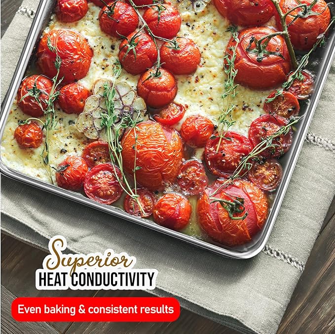 Eatex Aluminum Baking Sheet Set, 4 Pack Cookie Sheets, Warp & Rust Resistant, Nonstick - Image 6