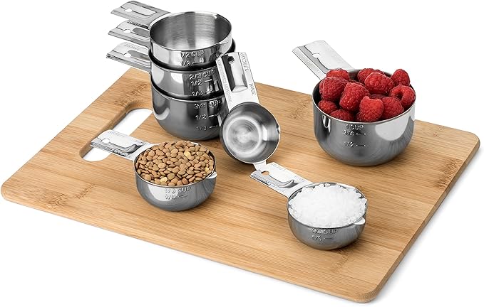 Hudson Essentials Stainless Steel Measuring Cups Set - Stackable Set with Spout - Image 7