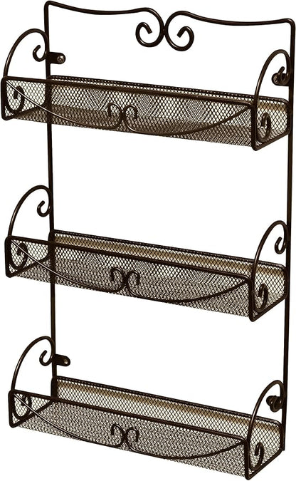 Deco Brothers 3 Tier Wall Mounted Hanging Spice Rack, Bronze by DecoBrothers