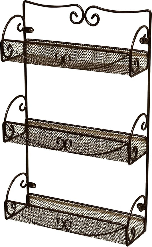 Deco Brothers 3 Tier Wall Mounted Hanging Spice Rack, Bronze by DecoBrothers