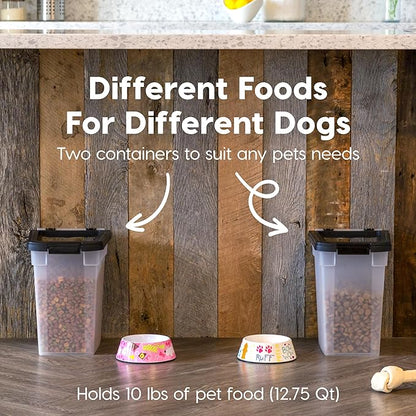 IRIS USA Airtight Dog Food Storage Container, Up to 10 lbs Each, 2 Pack, for Dog Cat Bird and Other Pet Food Storage Bin, Keep Fresh, Translucent Body, BPA Free, Clear/Black - Image 3