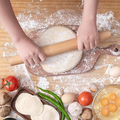AISOSO French Rolling Pin, 15.75 Inches Wood Rolling Pins for Baking, Extra Long Classic Wooden Dough Roller for Fondant Pizza Pie Crust Cookie Pastry, Kitchen Baking Essentials, Light Yellow - Image 3