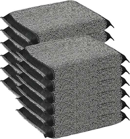 Steel Wool Scrub Sponges Kitchen, Reusable Dish Scrubber Sponge, for Pots, Pans, Gentle and Scratch Free - 12 Pack Black by Unknown